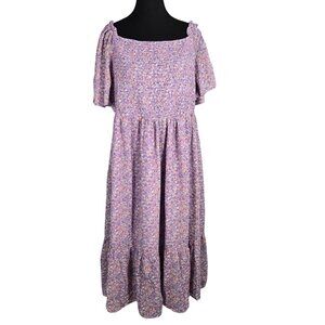 NWT | Keluummi Purple Floral Tiered Dress | Cottagecore | Plus Size 18